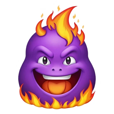 Grimace on fire sticker