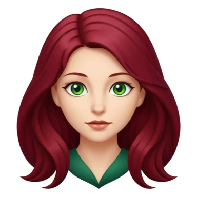 burgundy long haired woman sticker