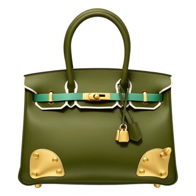 hermes birkin olive color bag sticker