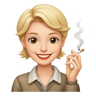 Emoji der entspannt eine Zigarette raucht sticker