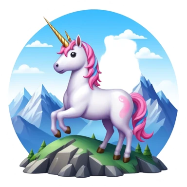 unicorn on a mountain sticker