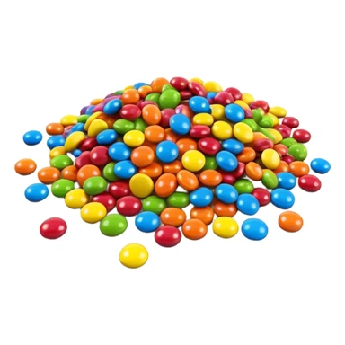 colorful Skittles candy pieces scattered, rainbow colored fruit candies sticker