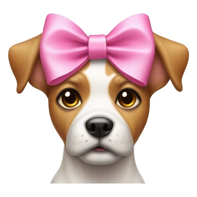 Dog with a pink bow on it's head sticker