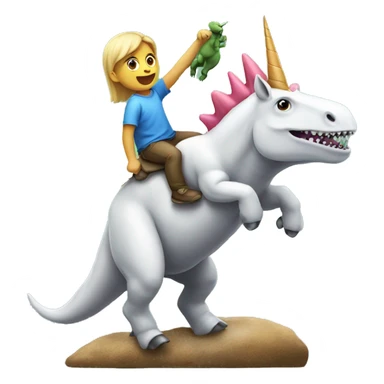 Unicorn riding a dinosaur  sticker