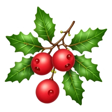 Holly berry on mistletoe sticker