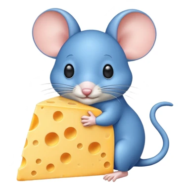 Blue Mouse with cheese sticker