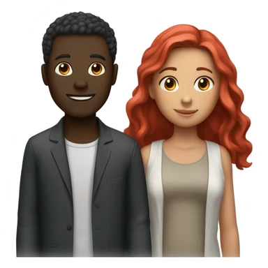 Two guys one girl one guy super dark other guy light skin then the girl is black wit red hair sticker