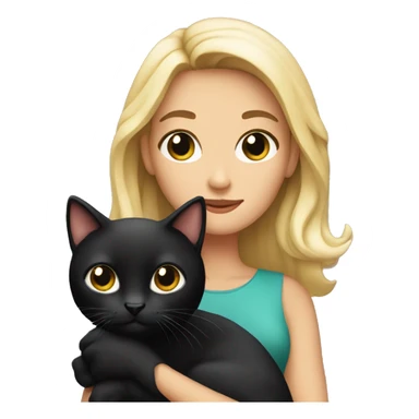 Pretty woman holding Black cat sticker