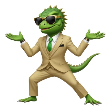 capitalist iguana banker godfather with black sunglasses breakdance sticker