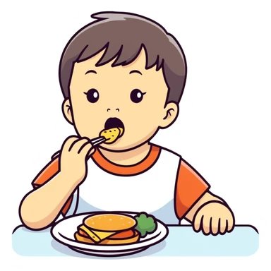 Toddler eating a lot sticker
