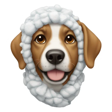 Dog with winter had sticker