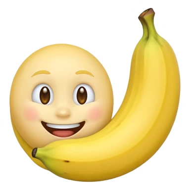 Smiling Emoji with a white banana under it sticker