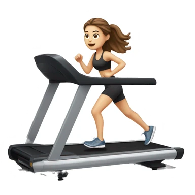 white girl with brown hair on treadmill sticker