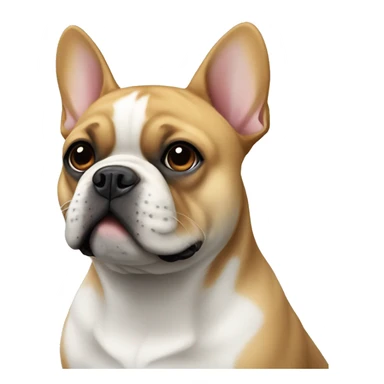 Black French bulldog with white chest and shiba inu  sticker