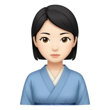 Realistic japan women neutral color sticker