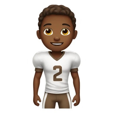 Little boy playing football with brown skin sticker