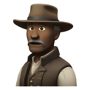 Uncle from rdr2 with back pain sticker