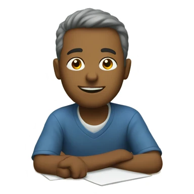 Man sits in preschool class sticker