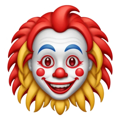 iPhone clown emoji with long hair sticker