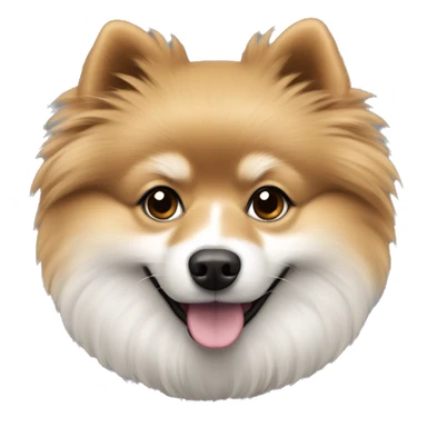 less fluffy pomeranian-spitz mix light brown and white with gray ears  sticker