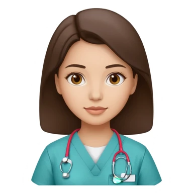 A smart female surgeon which is brunette and has the name Kimiya embedded on her scrub sticker