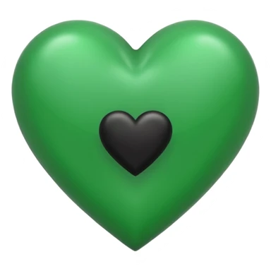 A green heart and black heart mixed together sticker
