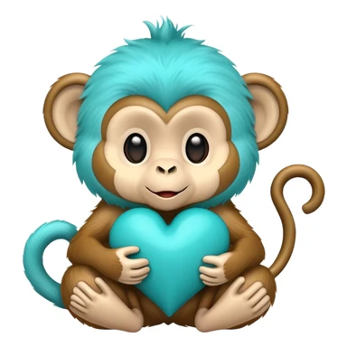 monkey with this heart 🩵 sticker