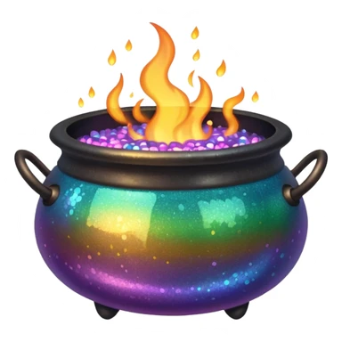 glitter cauldron sticker