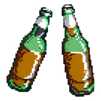 two beer bottles clinking together sticker