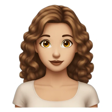 pretty girl brown hair makeup with book sticker