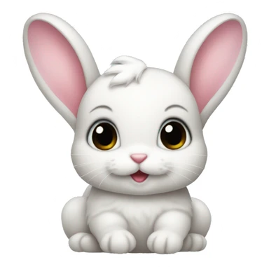 Baby bunny with coquette bow on ear sticker