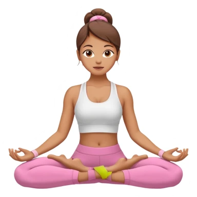 woman ioga white pink sticker