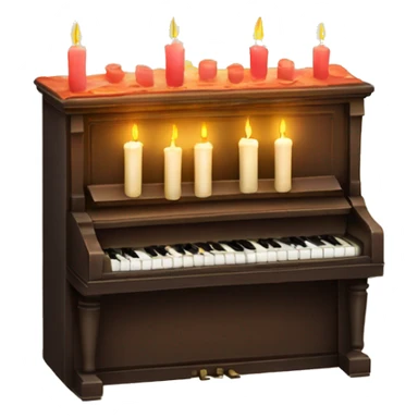 vintage piano with melted candles on top sticker