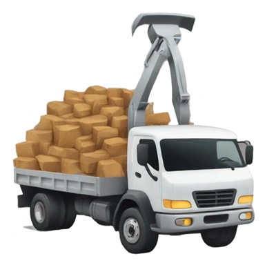  a truck filled with axes sticker