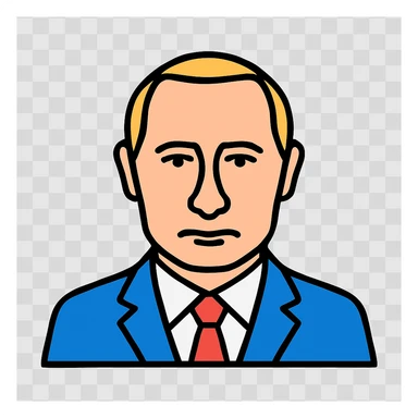 app icon of Vladimir Putin, vector style, clean lines, modern, no text, white background sticker