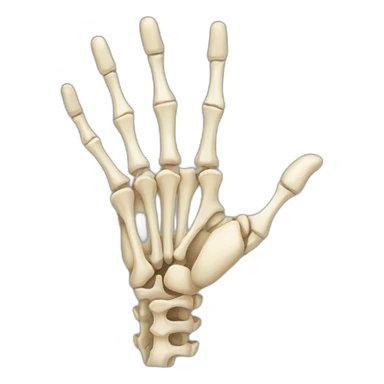five fingers hand right bones anatomy  sticker
