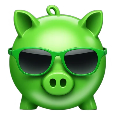 green piggybank with sunglasses sticker