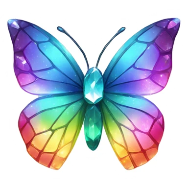 One Shiny-Sparkly-Rainbow-Crystal-Gem-Butterfly-Crystal-Fly sticker