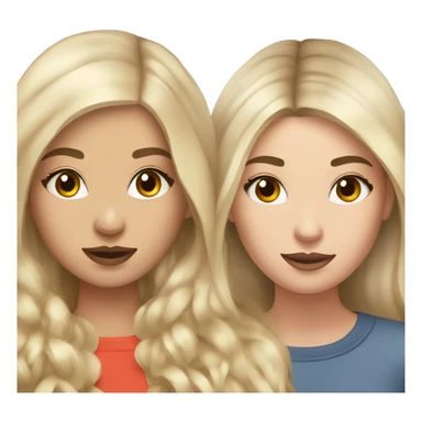 Realistic Russian Brunette hair girl and a blonde haired bestie  sticker