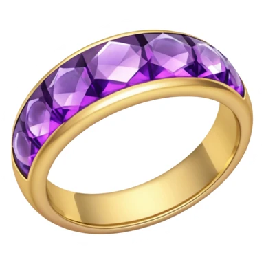 create a wedding ring emoji but with a purple crystal sticker