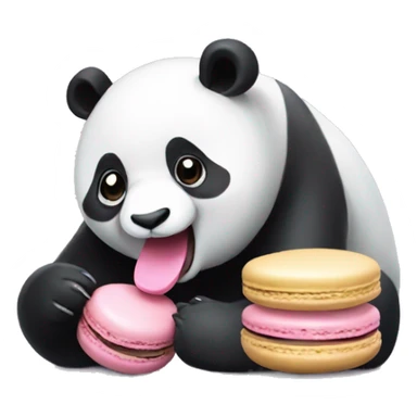 panda eating a macaron sticker