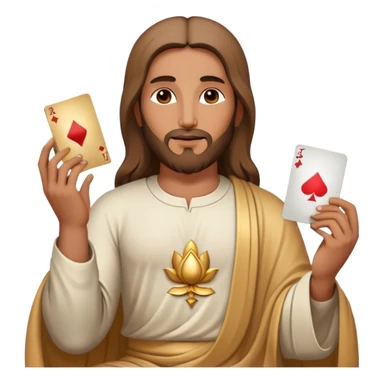 Jesus and Mohammed and Buddha playing cards sticker