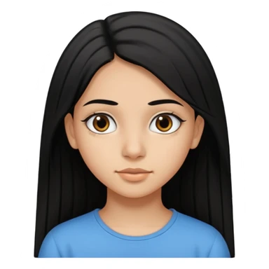 Fait une fille de 15 ans tunisienne avec les cheveux noir lisse avec la peau un peut métisse tunisienne  sticker