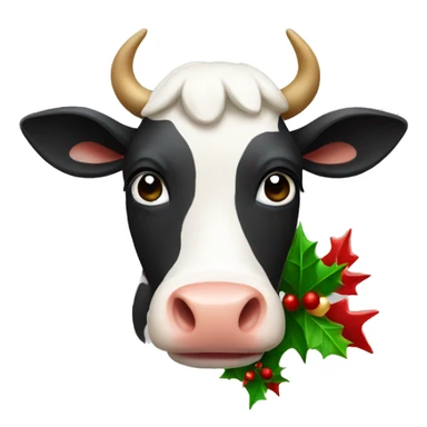 Christmas cow sticker