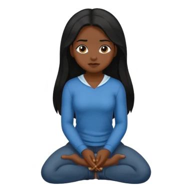 Black girl on her knees sticker