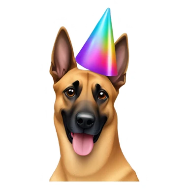 Belgian Malinois with party hat on  sticker
