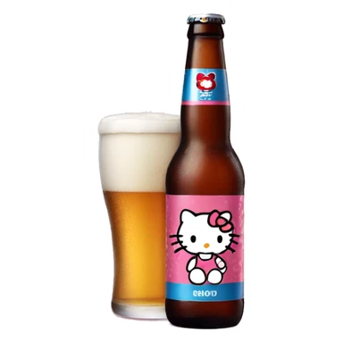 hello kitty  beer sticker