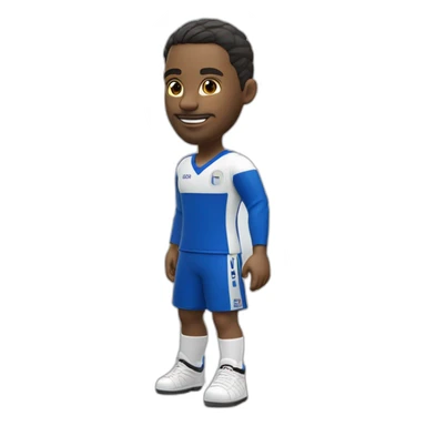 Joueur de handball blanc en maillot bleu manche courte numéro 10 et le logo du CLOSW handball sticker