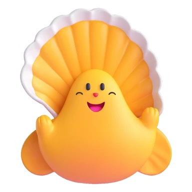 cute oyster, 3D emoji style sticker