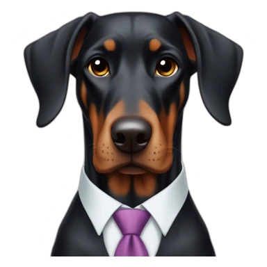 Cute doberdore face (floppy ears), in a suit and tie sticker